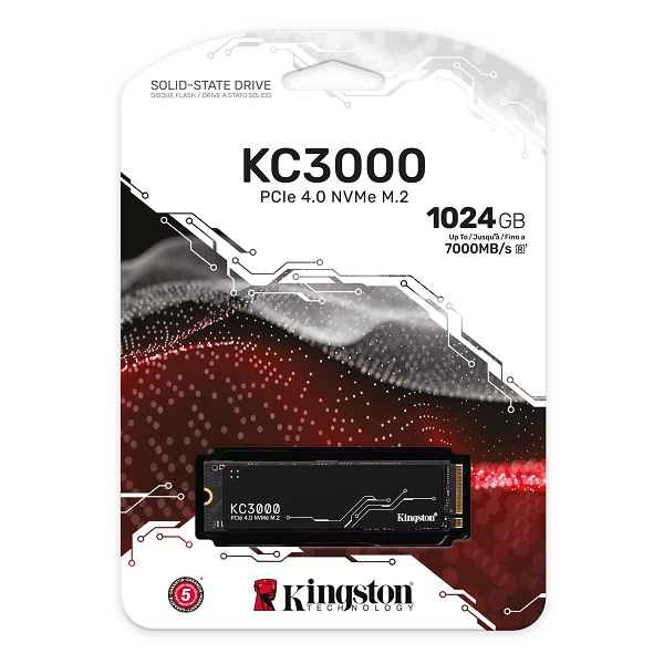Imagen del Kingston disco kingston de estado solido ssd 1tb kc3000 m.2 2280 nvme pci-e p/n skc3000s/1024g 1TB PCIe 3.0