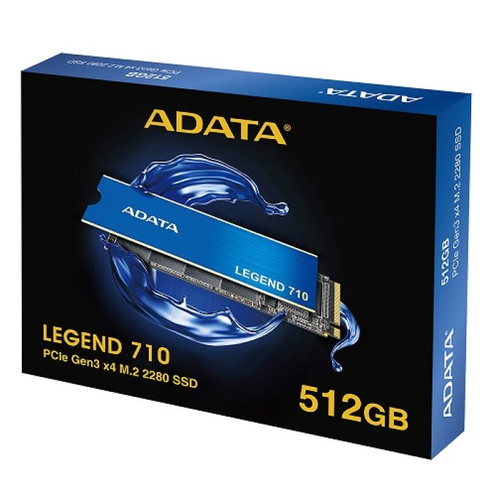 Imagen del Adata disco ssd 512gb adata legend 710 gen3 x4 m.2 nvme 2280 p/n aleg-710-512gcs 512GB PCIe 3.0