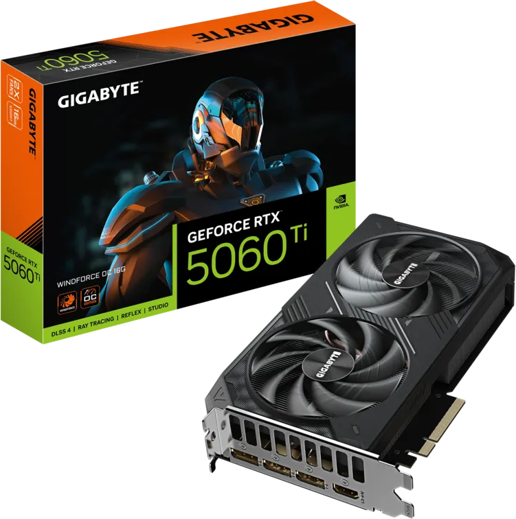 Imagen del Gigabyte Geforce RTX 5060 TI 16G WindForce OC