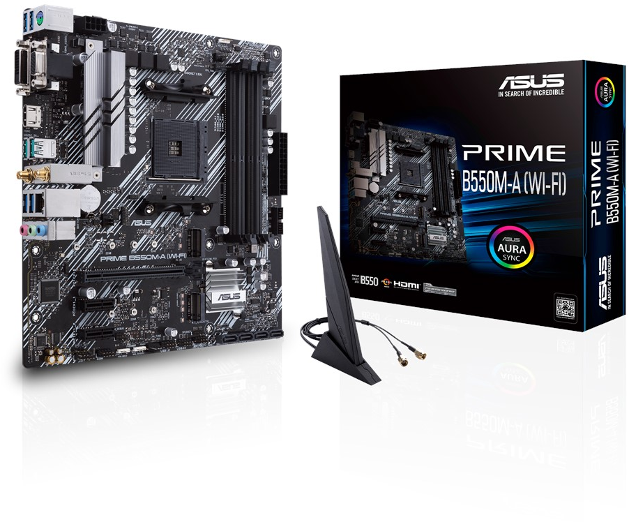 Imagen del Asus M/B sAM4 (AMD) - Asus Prime B550M-A AC - 4x - 4x M.2 - Wi-Fi - HDMI - m-ATX AM4 B550