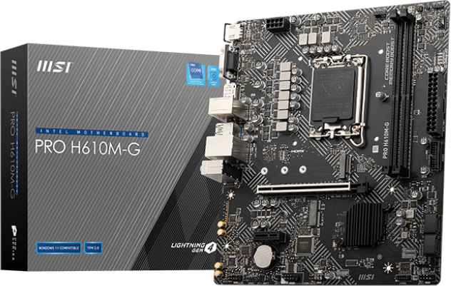 Imagen del MSI PRO H610M-G , Intel , M.2 NVme, micro ATX, bulk LGA1700 H610
