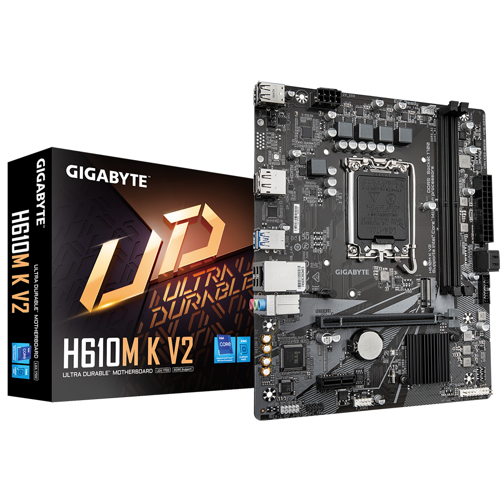 Imagen del Gigabyte H610M K V2, Intel , 2x , HDMI, DP, PCIe 4.0, Micro-ATX LGA1700 H610
