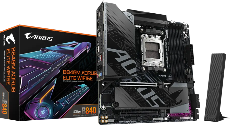 Imagen del Gigabyte B840M Aorus ELITE WIFI6E AM5 B840