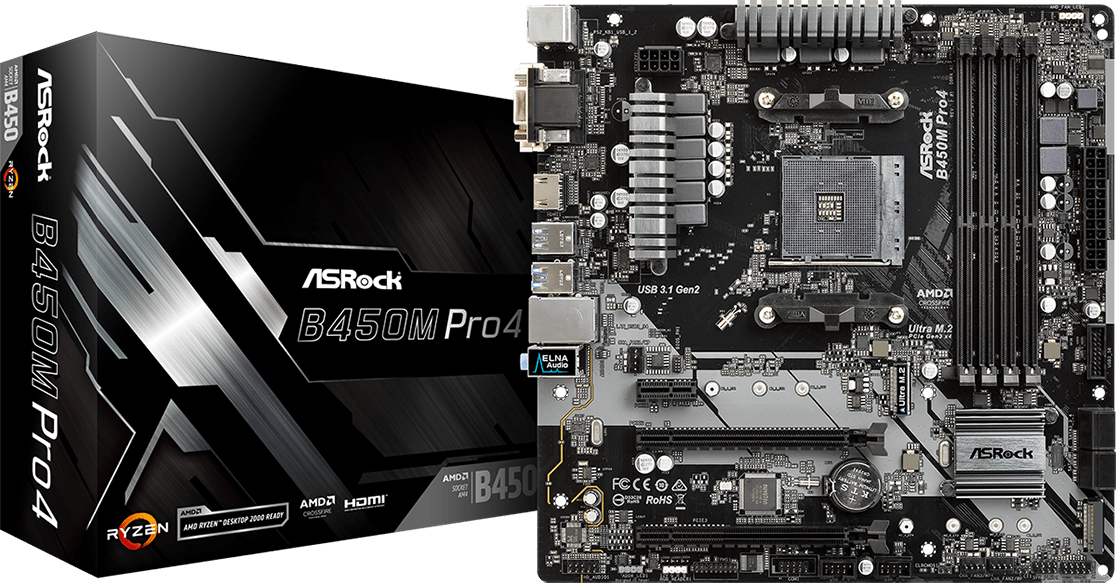 Imagen del Asrock M/B ASROCK B450M PRO4 R2.0 AM4 B450