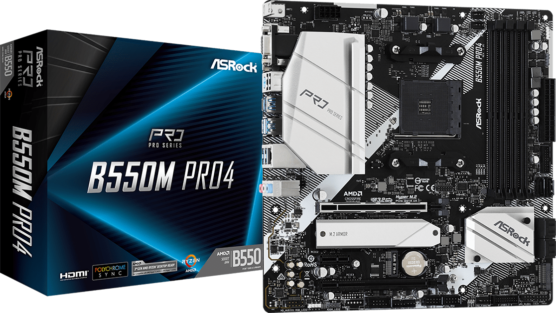 Imagen del Asrock M/B ASROCK B550M PRO4 AM4 B550