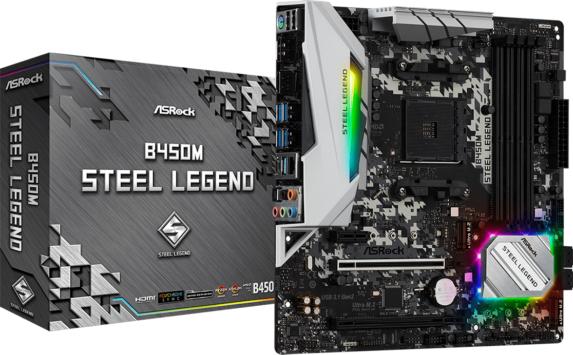 Imagen del Asrock M/B ASROCK B450M STEEL LEGEND AM4 B450