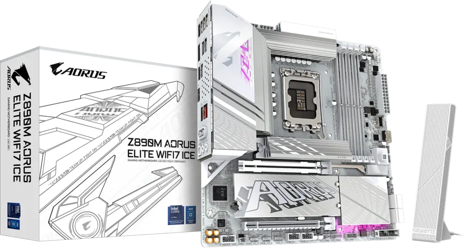 Imagen del Gigabyte M/B GIGABYTE Z890M AORUS ELITE WIFI7 ICE LGA1851 Z890