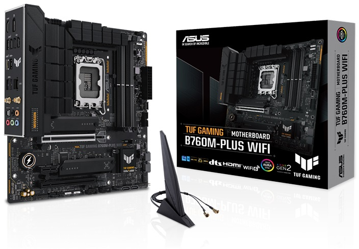 Imagen del Asus TUF GAMING B760M-PLUS WIFI D4, Tarjeta Madre Intel , , PCIe 4.0 M.2, ATX - TUF GAMING B760M-PLUS WIFI D4. LGA1700 B760