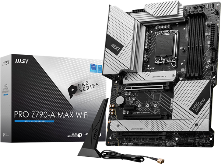 Imagen del MSI PRO Z790-A MAX WIFI, Tarjeta Madre Intel , , ATX, WiFi 7. LGA1700 Z790
