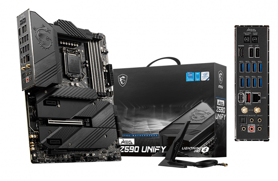 Imagen del MSI MEG Z590 UNIFY, Tarjeta Madre Intel® Z590, PCIe, SATA, M.2, RAID, Audio 7.1-Channel, 2.5Gbps LAN, WiFi 6E, Bluetooth 5.2, USB 3.2, HDMI, ATX. LGA1200 Z590