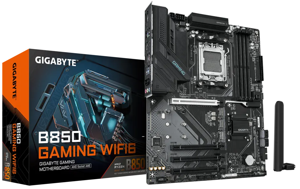 Imagen del Gigabyte B850 GAMING WIFI6 AM5, 4400/8200MHz, M.2 x3, ATX (B850 GAMING WF6). AM5 B850