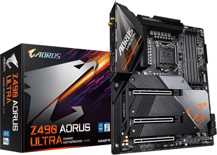 Imagen del AORUS Z490 AORUS Ultra | , Triple M.2, SATA 6Gb/s, WIFI 6, 2.5 GbE LAN, ATX LGA1200 Z490
