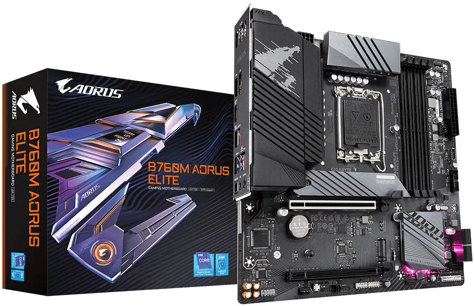 Imagen del Gigabyte B760M AORUS ELITE AX LGA1700 B760