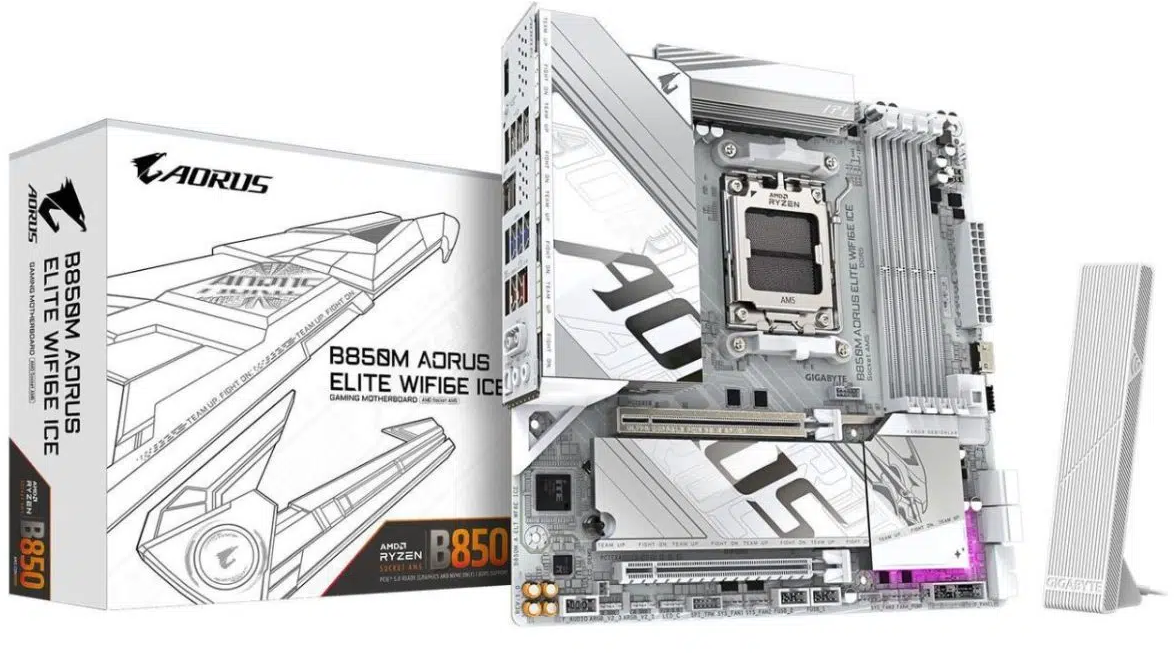 Imagen del AORUS AMD AM5 Aorus B850M Elite WiFi6E Ice mATX AM5 B850