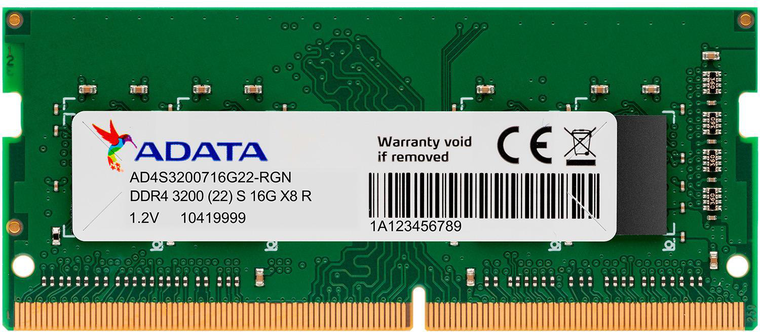 Imagen del Adata Memoria RAM SODIMM 16GB 3200 DDR4 Laptop/Notebook AD4S320016G22-SGN