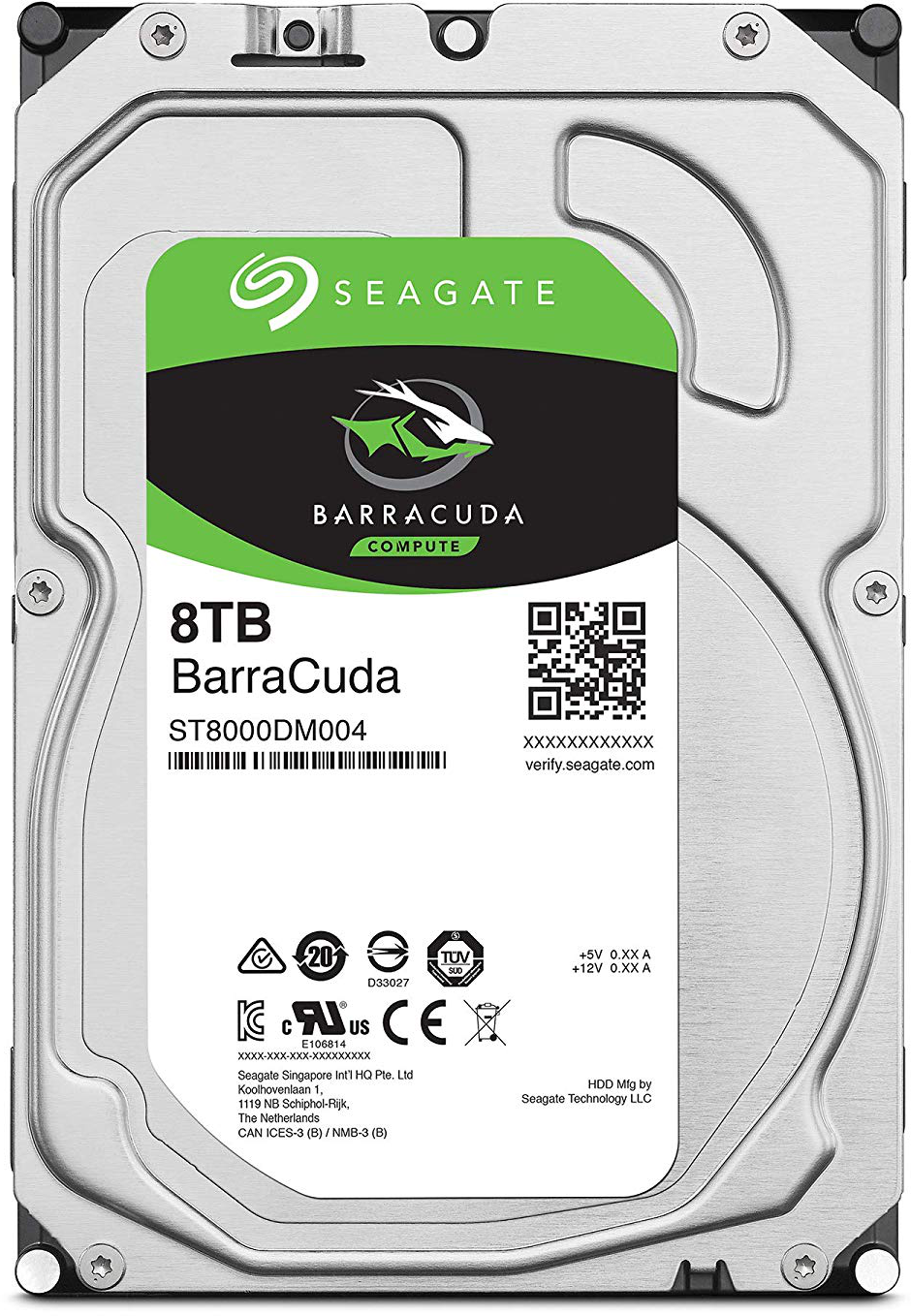 Seagate disco duro seagate barracuda 8tb interno 3.5" sata 6gb/s búfer: 256 mb p/n st8000dm004 8TB 3.5"