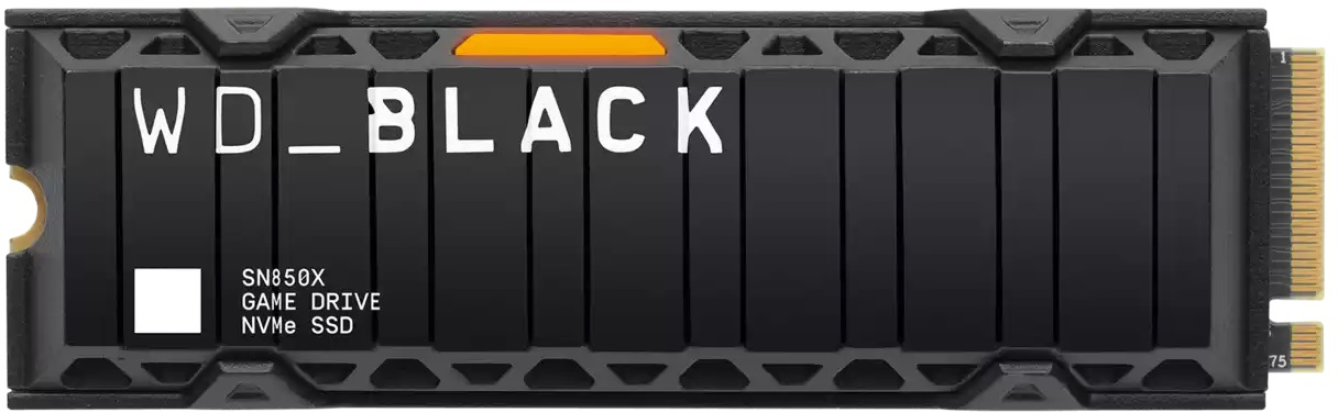 Imagen del Western Digital disco de estado solido western digital ssd 1tb black sn850x nvme m.2 2280 - pcie 4.0 x4 con disipador p/n wds100t2xhe 1TB PCIe 4.0