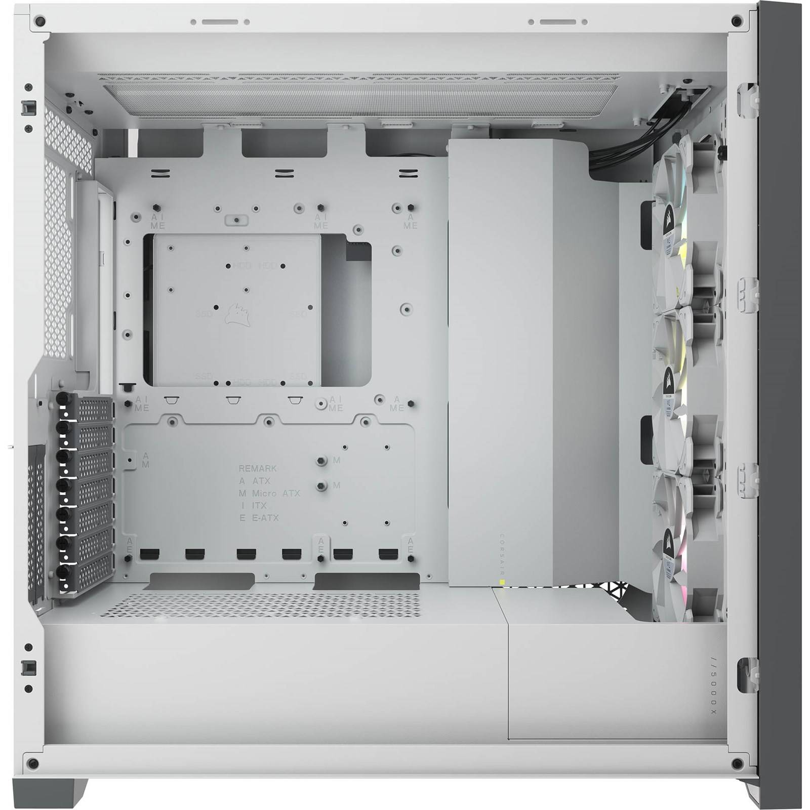 CORSAIR 5000X RGB, Mid Tower, White, Vidrio Templado, ATX/EATX/ITX E-ATX