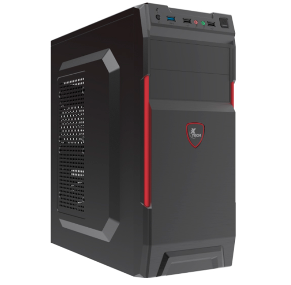 XTECH - Gabinete - ATX - Negro y Rojo - 600W PS XTQ-214 ATX