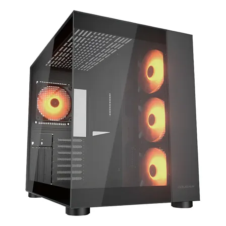 COUGAR - Cougar FV150 RGB - S/fuente - ATX - Negro - Incluye 3 FAN ARGB  120mm M/B + 1 FAN ARGB  120mm Trasero (385KA10.0001) ATX