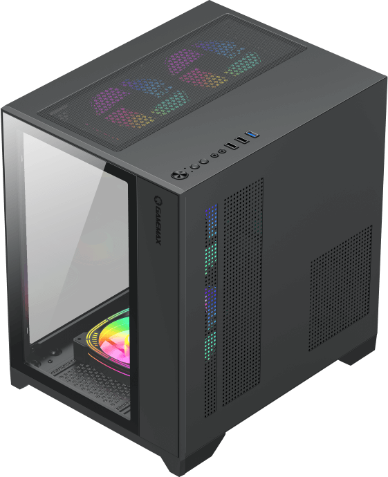 GAMEMAX - GameMax INFINITY MINI BK - S/Fuente - Micro ATX - Negro (No incluye Fans Secundarios) Micro ATX