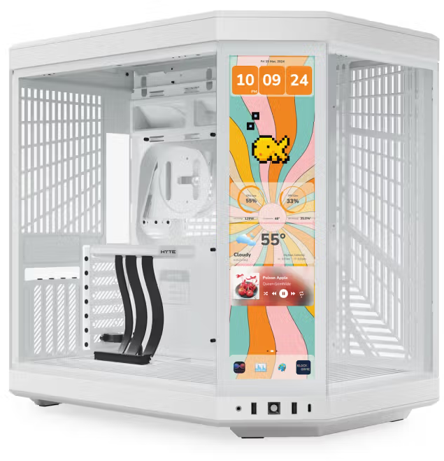 HYTE Y70 Black/Red (BLACK CHERRY) LCD 3er Gen 14.9" 2.5K infinite touch, ATX con Riser PCIe 4.0 Incluido CS-HYTE-Y70TTI-RB ATX