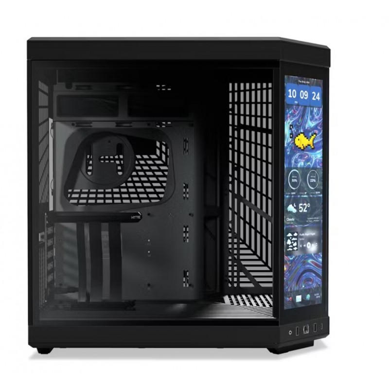 HYTE Y70 Black (PITCH BLACK) LCD 3er Gen 14.9" 2.5K infinite touch, ATX con Riser PCIe 4.0 Incluido CS-HYTE-Y70TTI-BB ATX