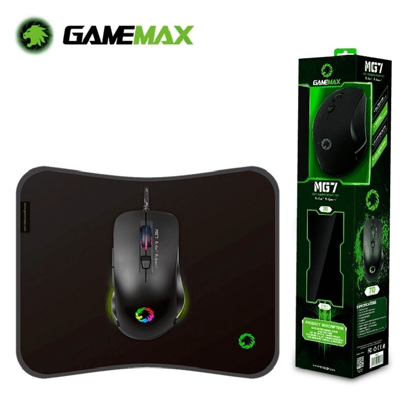 kit de mouse y mousepad gamer gamemax mg7